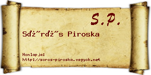 Sörös Piroska névjegykártya