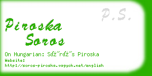 piroska soros business card